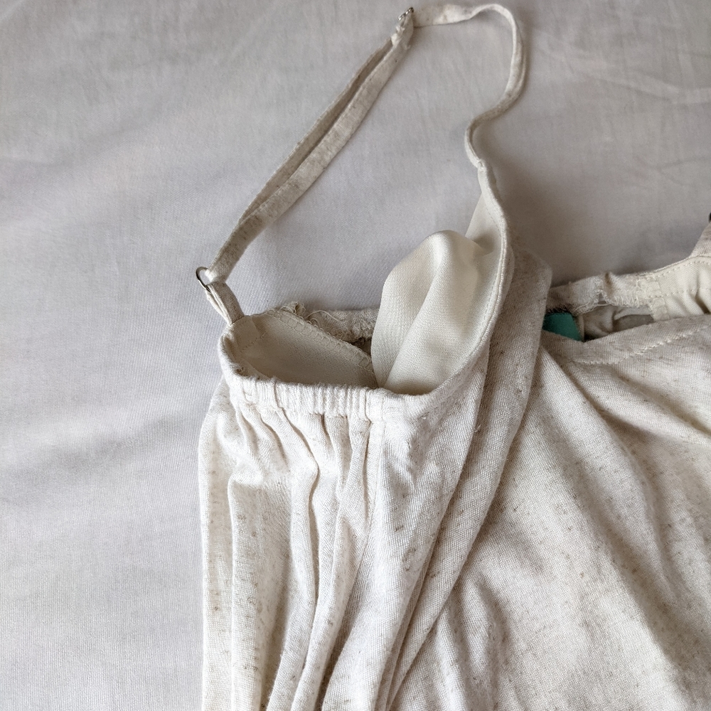 Judith March Linen Blend Spaghetti Strap Romper Tassel Hemline Small - Picture 11 of 11